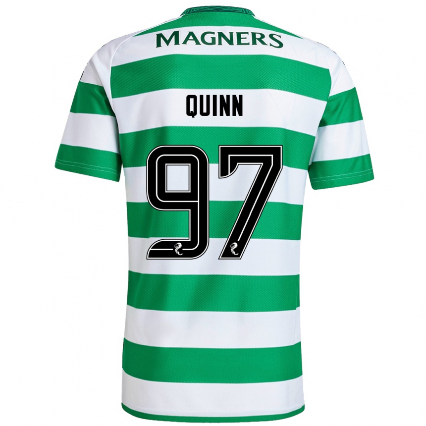 Enfant Football Maillot Ben Quinn #97 Vert Blanc Tenues Domicile 2024/25