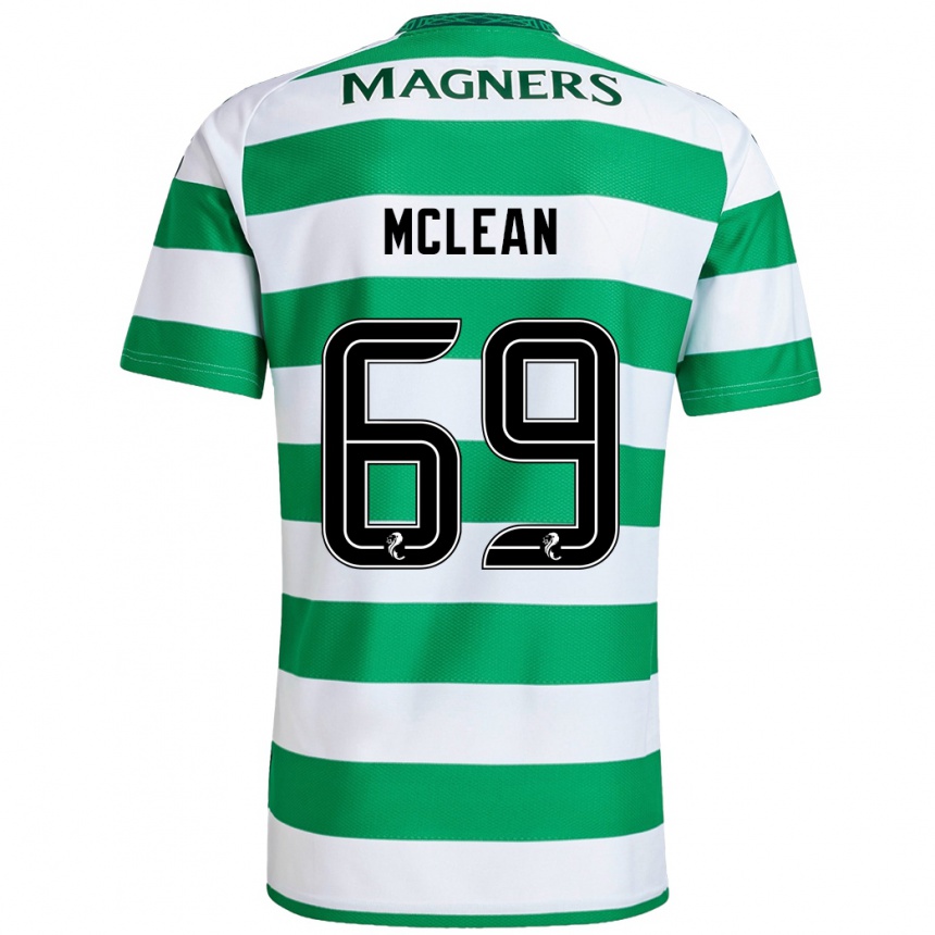 Enfant Football Maillot Kai Mclean #69 Vert Blanc Tenues Domicile 2024/25