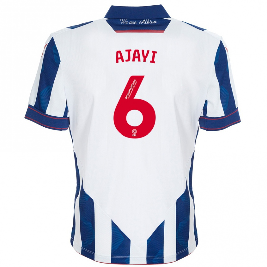 Enfant Football Maillot Semi Ajayi #6 Blanc Bleu Foncé Tenues Domicile 2024/25