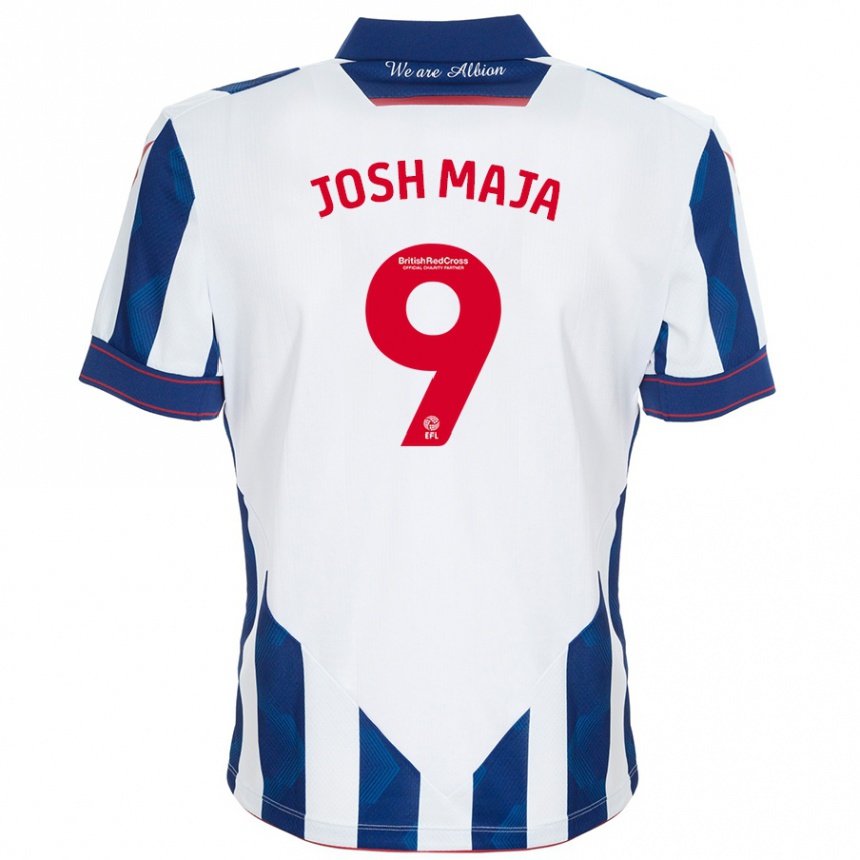 Enfant Football Maillot Josh Maja #9 Blanc Bleu Foncé Tenues Domicile 2024/25