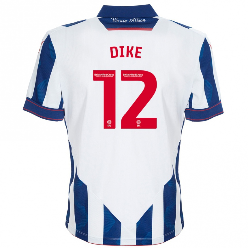 Enfant Football Maillot Daryl Dike #12 Blanc Bleu Foncé Tenues Domicile 2024/25