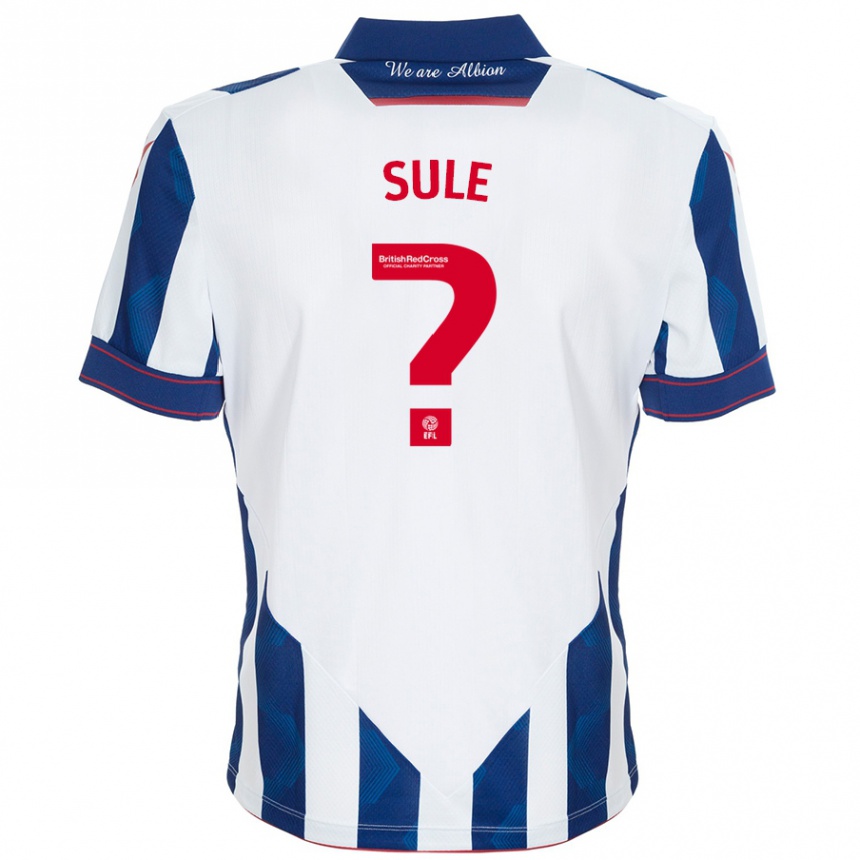 Enfant Football Maillot Eseosa Sule #0 Blanc Bleu Foncé Tenues Domicile 2024/25