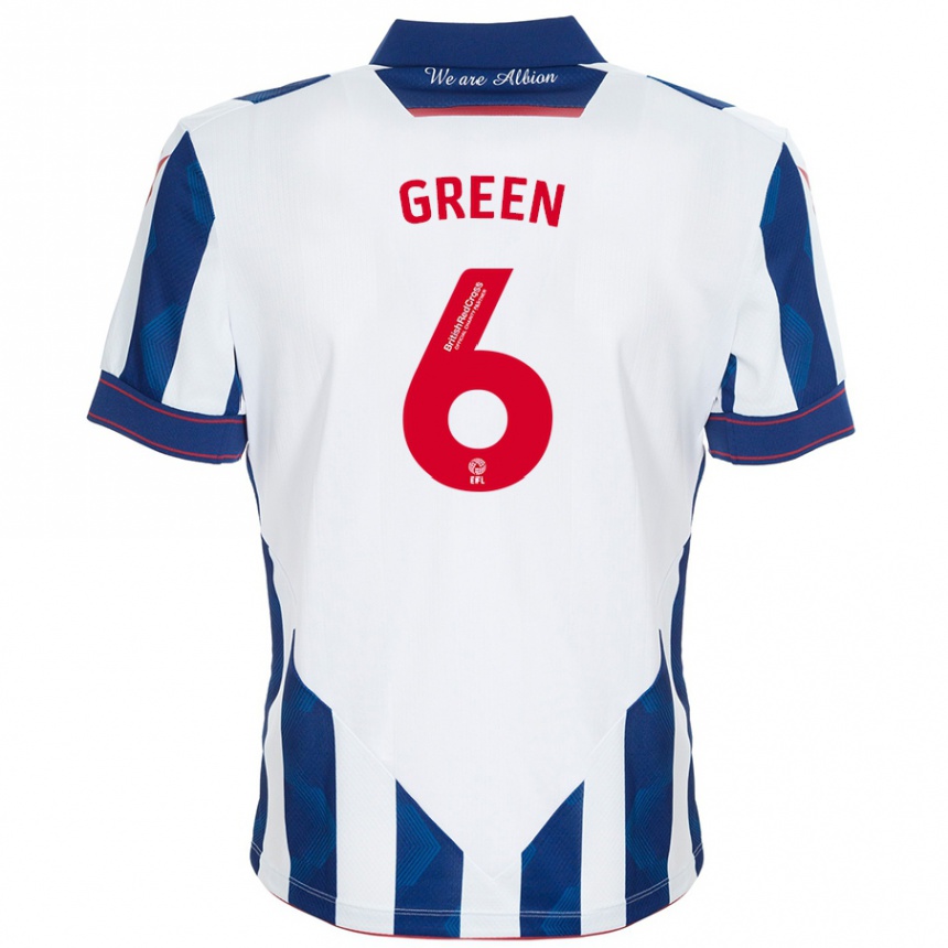 Enfant Football Maillot Isabel Green #6 Blanc Bleu Foncé Tenues Domicile 2024/25