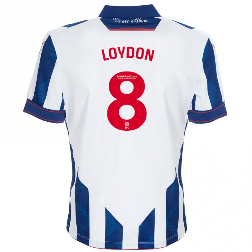 Enfant Football Maillot Abi Loydon #8 Blanc Bleu Foncé Tenues Domicile 2024/25