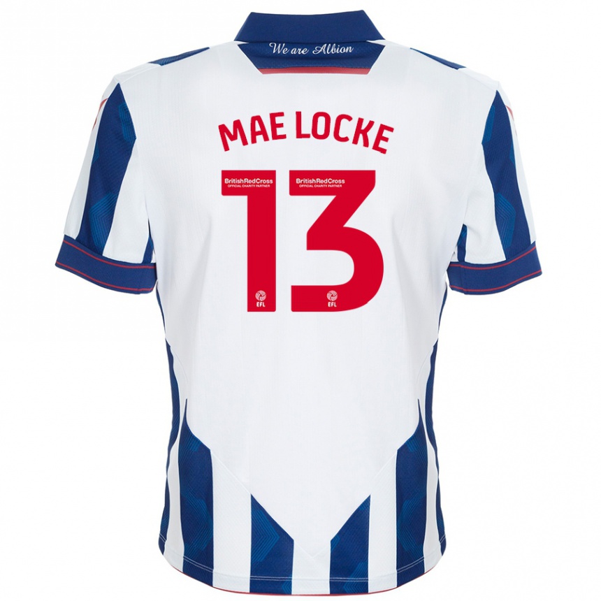 Enfant Football Maillot Ellie Mae Locke #13 Blanc Bleu Foncé Tenues Domicile 2024/25