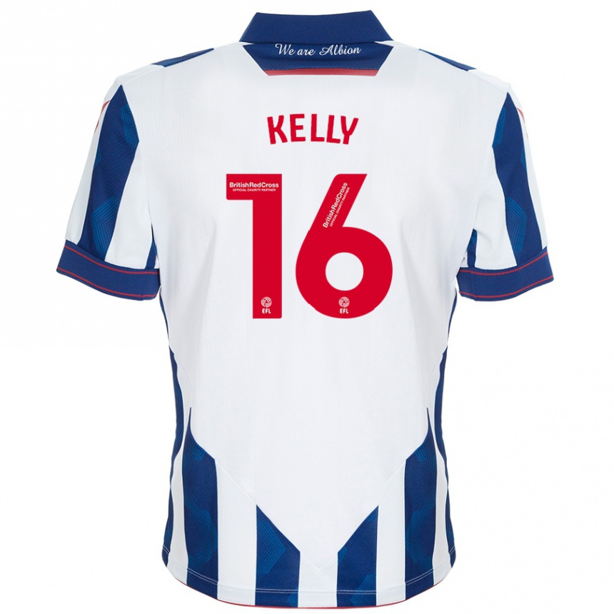 Enfant Football Maillot Martin Kelly #16 Blanc Bleu Foncé Tenues Domicile 2024/25