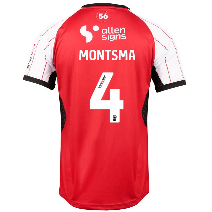 Enfant Football Maillot Lewis Montsma #4 Blanc Tenues Domicile 2024/25