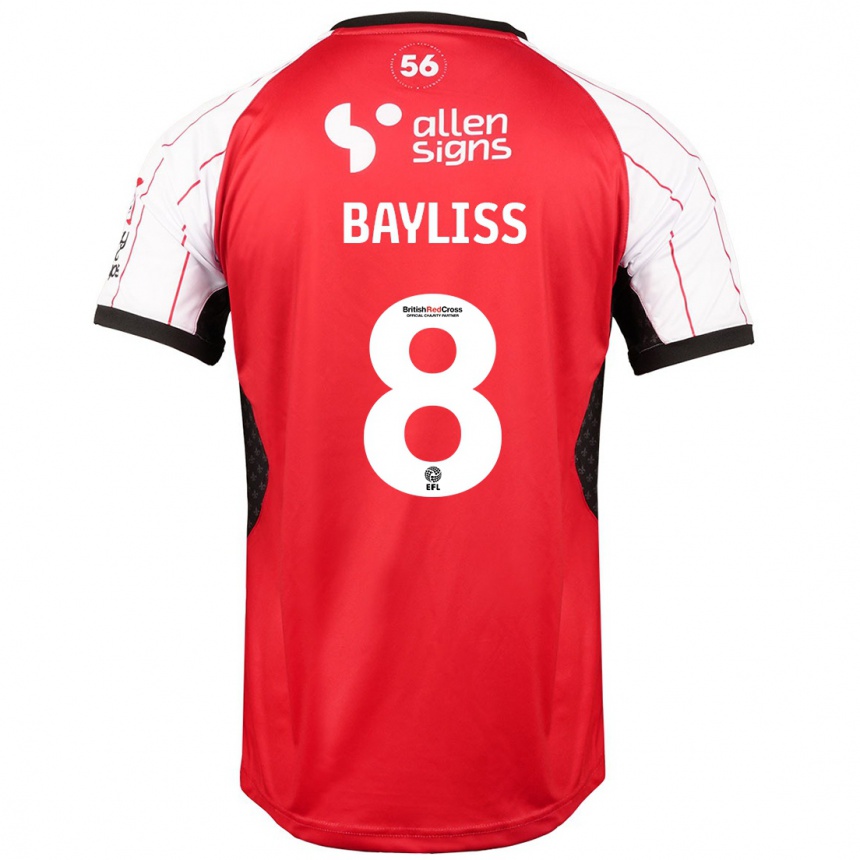 Enfant Football Maillot Tom Bayliss #8 Blanc Tenues Domicile 2024/25