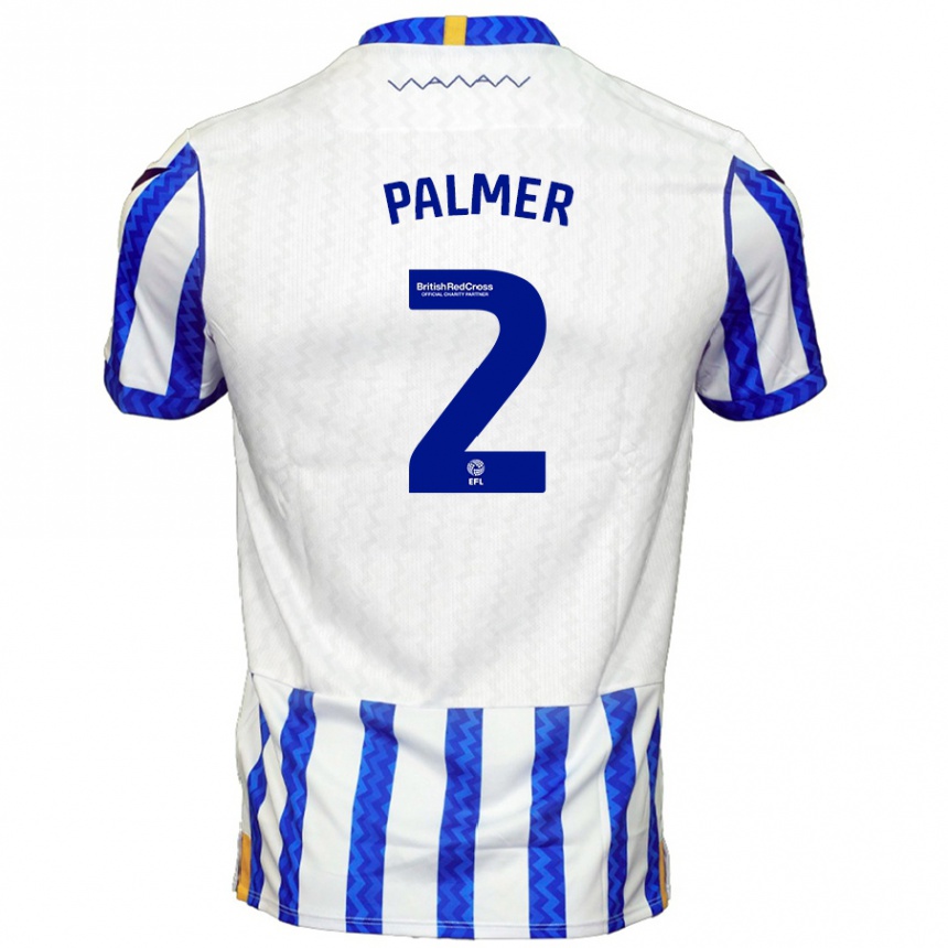 Enfant Football Maillot Liam Palmer #2 Bleu Blanc Tenues Domicile 2024/25