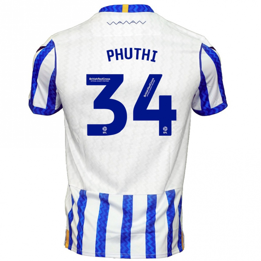 Enfant Football Maillot Joey Phuthi #34 Bleu Blanc Tenues Domicile 2024/25