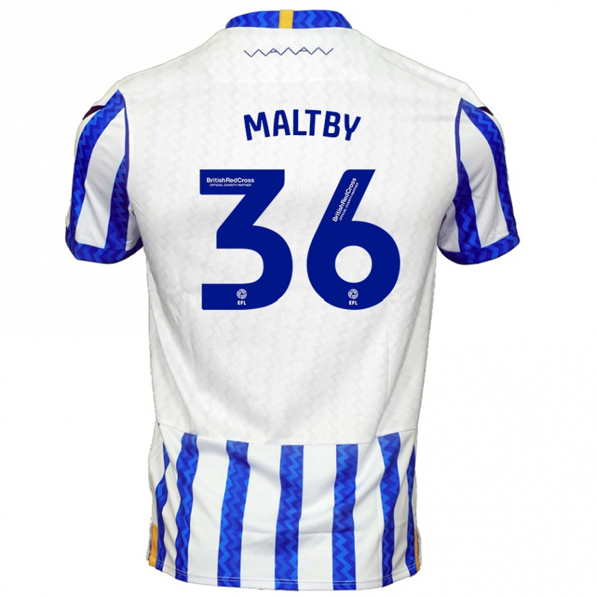 Enfant Football Maillot Mackenzie Maltby #36 Bleu Blanc Tenues Domicile 2024/25