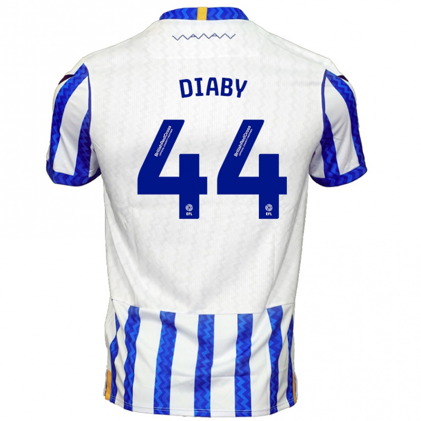 Enfant Football Maillot Momo Diaby #44 Bleu Blanc Tenues Domicile 2024/25