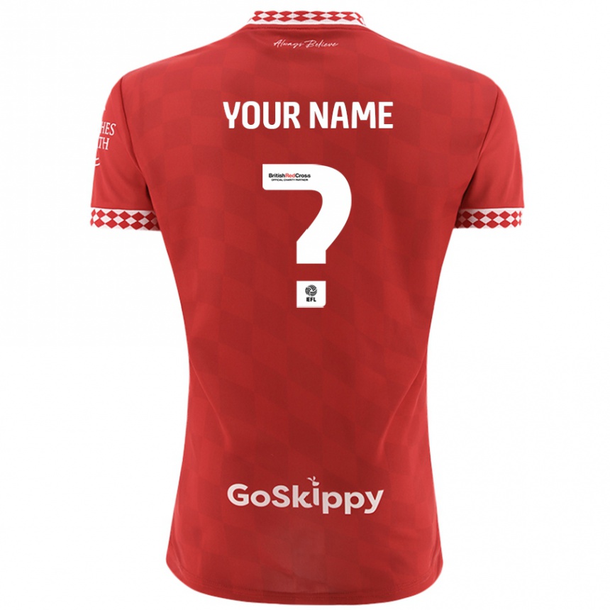 Enfant Football Maillot Votre Nom #0 Rouge Tenues Domicile 2024/25