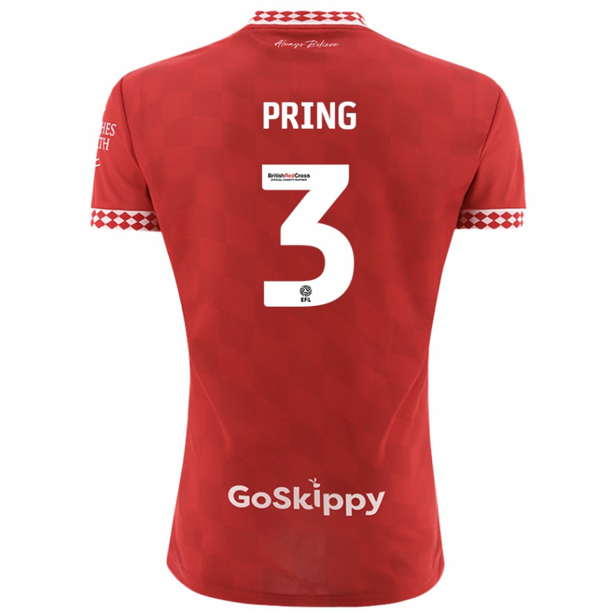 Enfant Football Maillot Cameron Pring #3 Rouge Tenues Domicile 2024/25