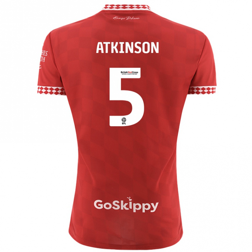 Enfant Football Maillot Rob Atkinson #5 Rouge Tenues Domicile 2024/25