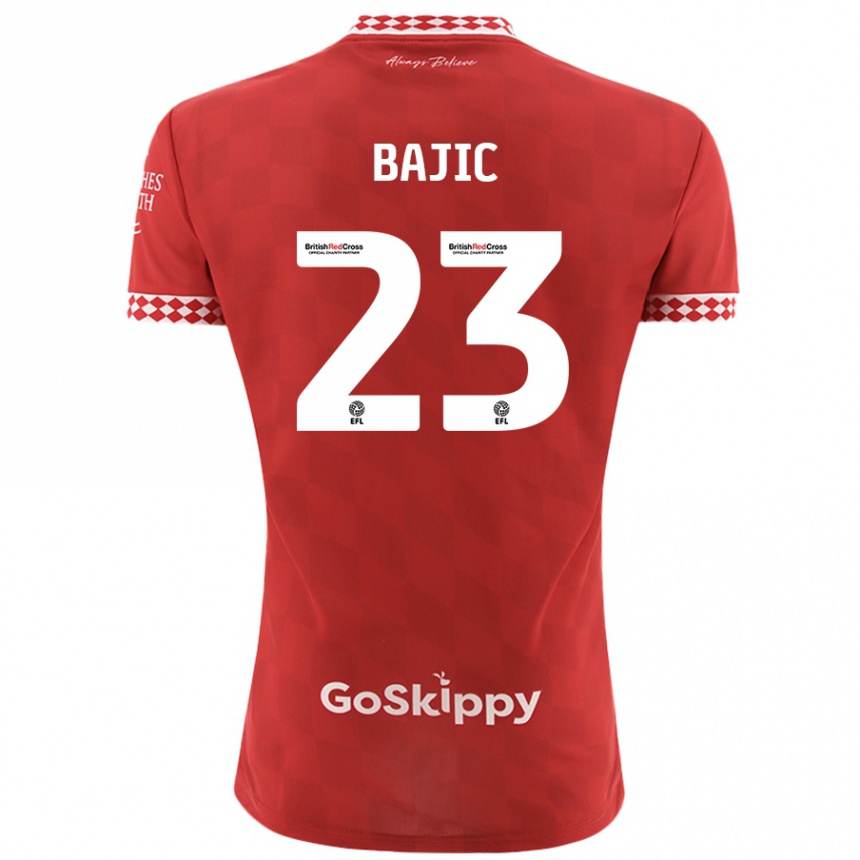 Enfant Football Maillot Stefan Bajic #23 Rouge Tenues Domicile 2024/25