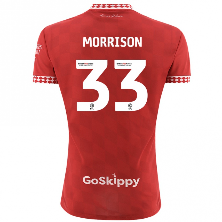 Enfant Football Maillot Elijah Morrison #33 Rouge Tenues Domicile 2024/25