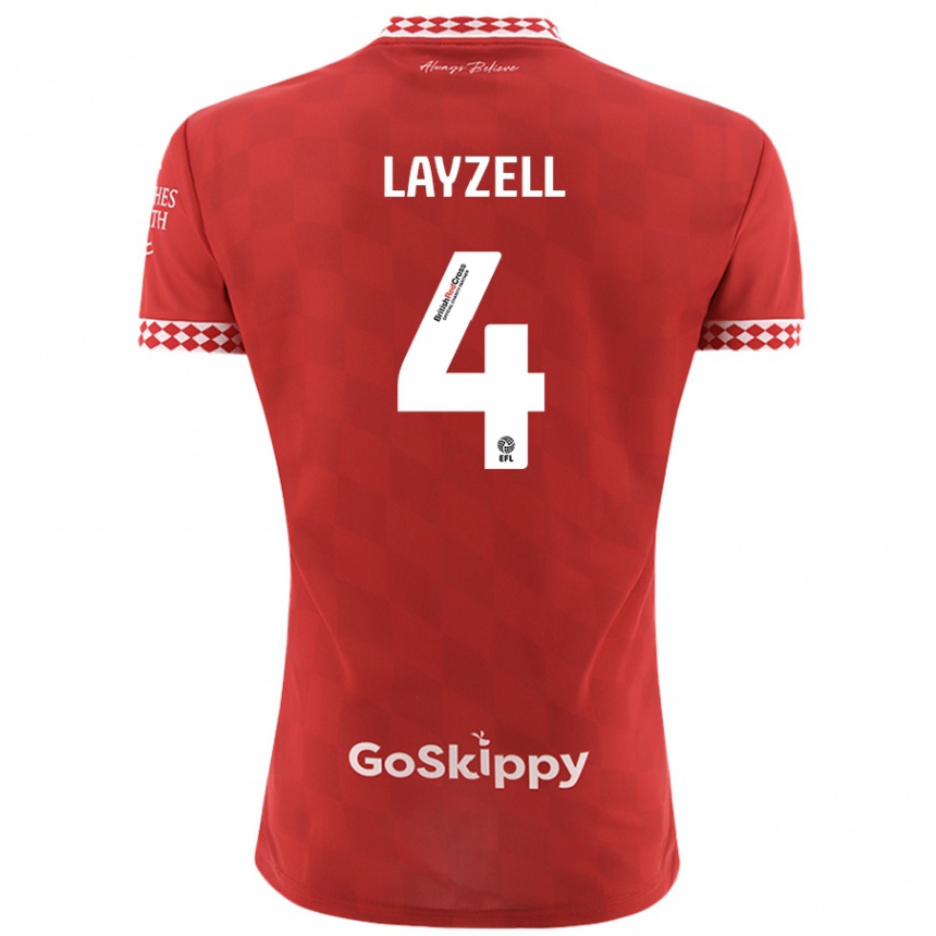 Enfant Football Maillot Naomi Layzell #4 Rouge Tenues Domicile 2024/25