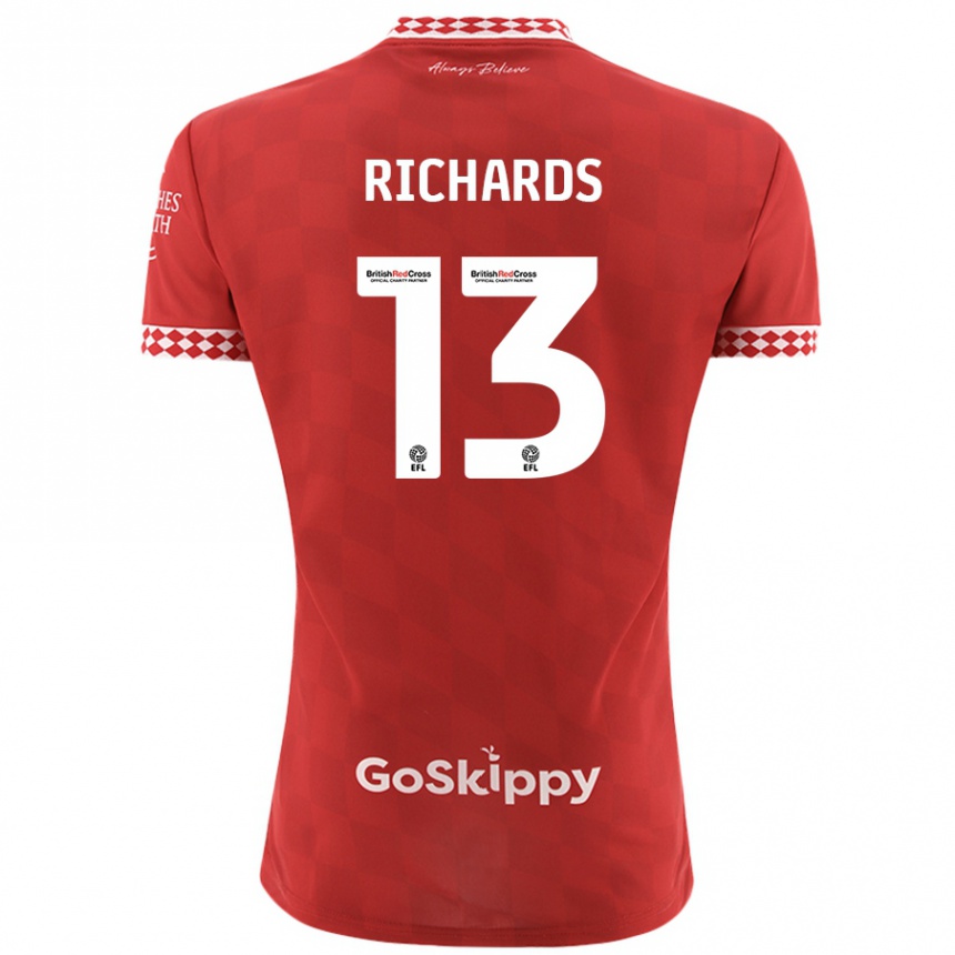 Enfant Football Maillot Harvey Wiles-Richards #13 Rouge Tenues Domicile 2024/25