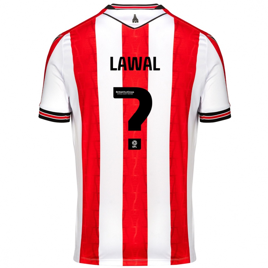 Enfant Football Maillot Bosun Lawal #0 Rouge Blanc Tenues Domicile 2024/25