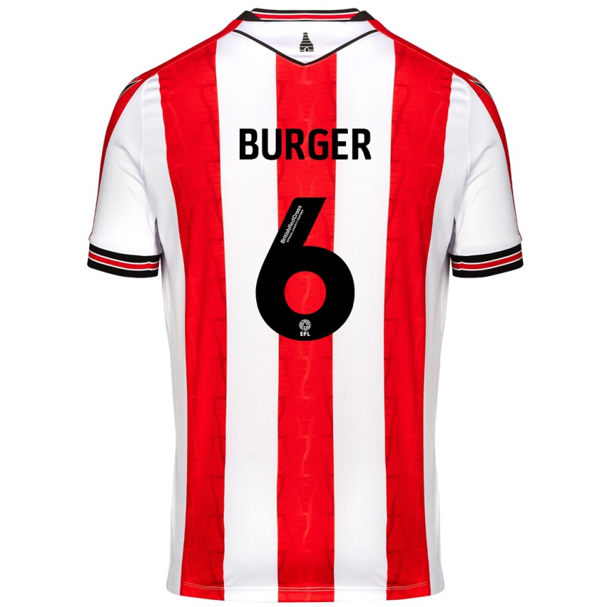 Enfant Football Maillot Wouter Burger #6 Rouge Blanc Tenues Domicile 2024/25