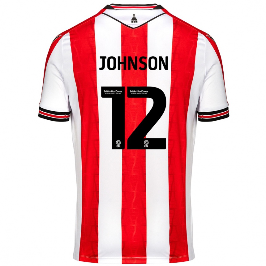 Enfant Football Maillot Daniel Johnson #12 Rouge Blanc Tenues Domicile 2024/25