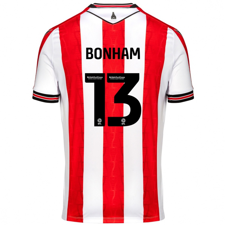 Enfant Football Maillot Jack Bonham #13 Rouge Blanc Tenues Domicile 2024/25