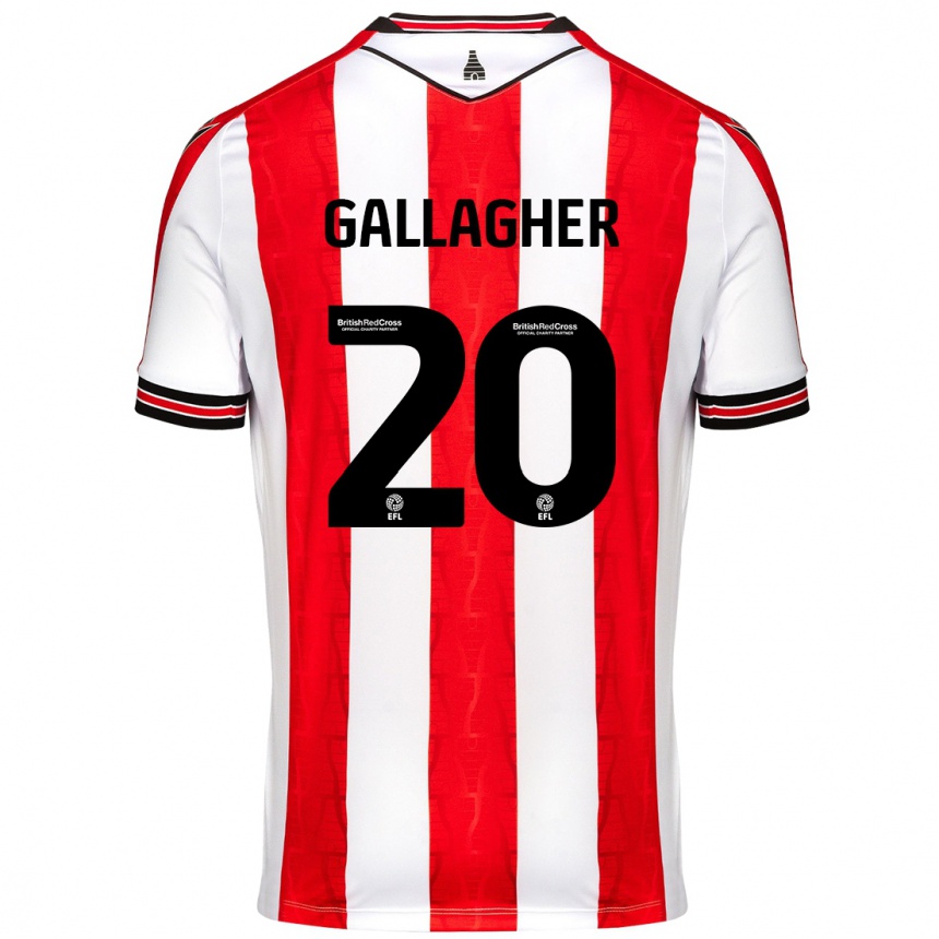 Enfant Football Maillot Sam Gallagher #20 Rouge Blanc Tenues Domicile 2024/25