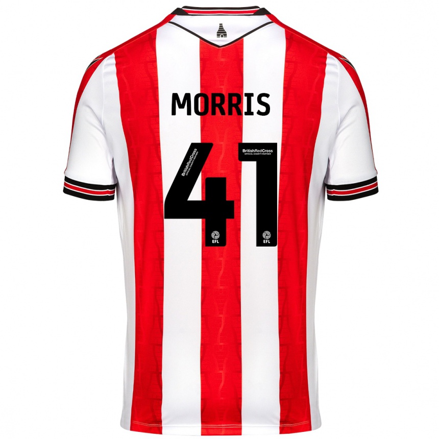 Enfant Football Maillot Scott Morris #41 Rouge Blanc Tenues Domicile 2024/25