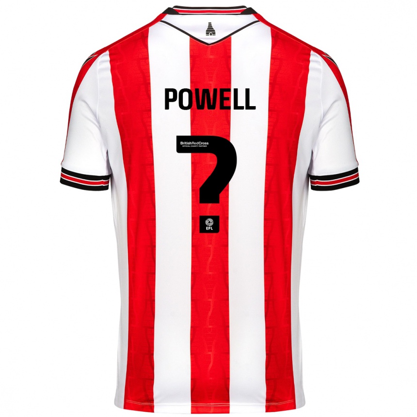 Enfant Football Maillot Owen Powell #0 Rouge Blanc Tenues Domicile 2024/25