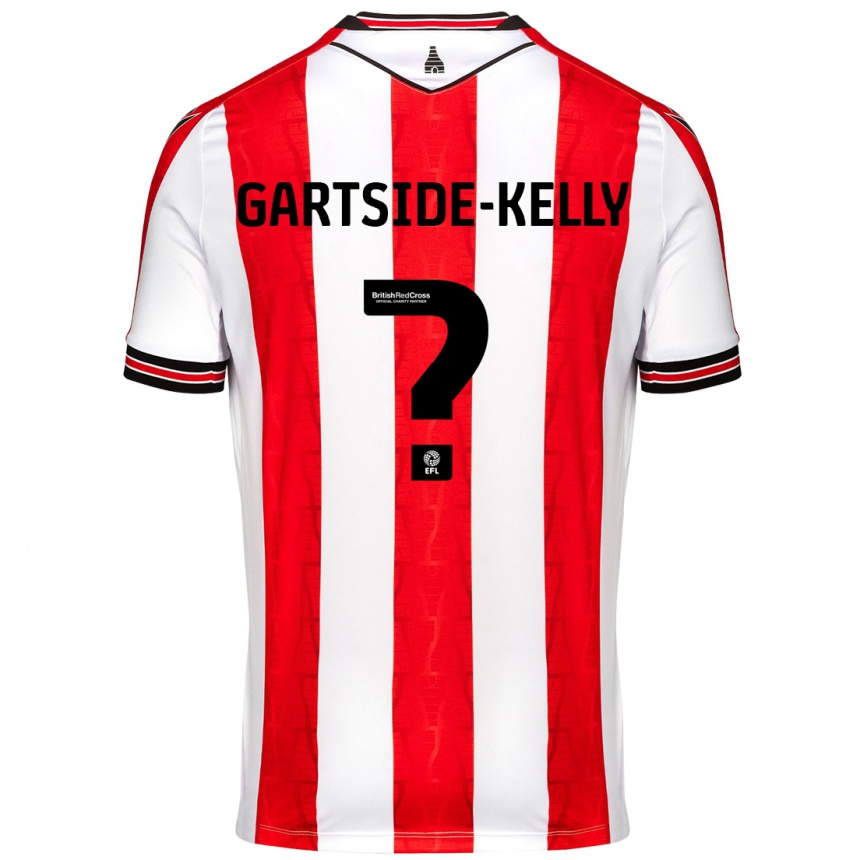 Enfant Football Maillot Gabriel Gartside-Kelly #0 Rouge Blanc Tenues Domicile 2024/25