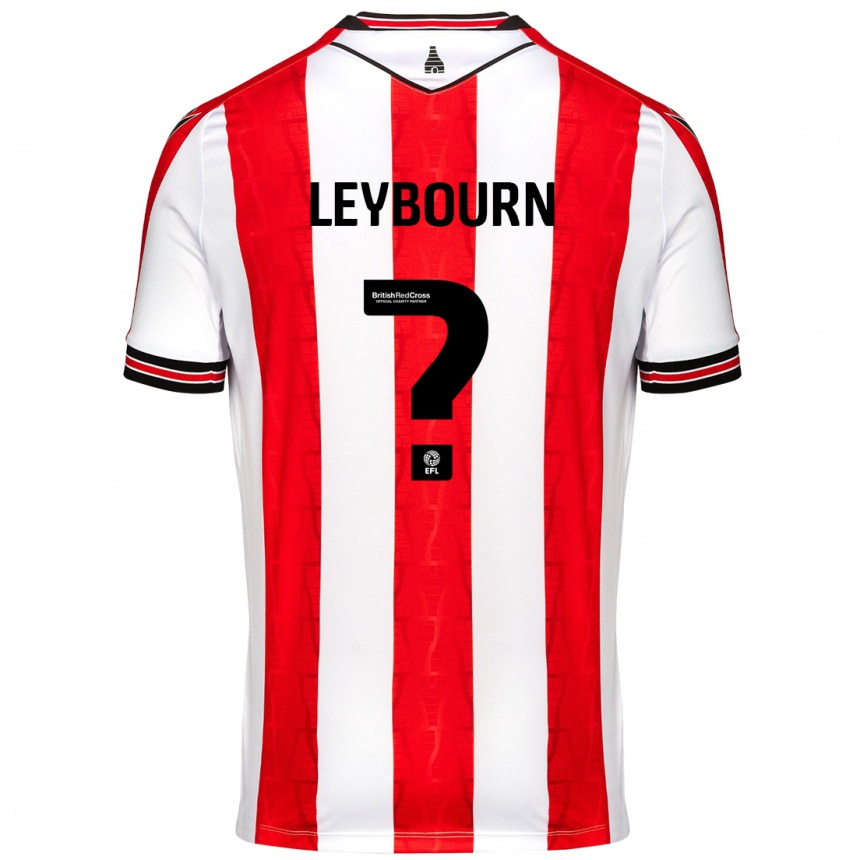 Enfant Football Maillot Charlie Leybourn #0 Rouge Blanc Tenues Domicile 2024/25