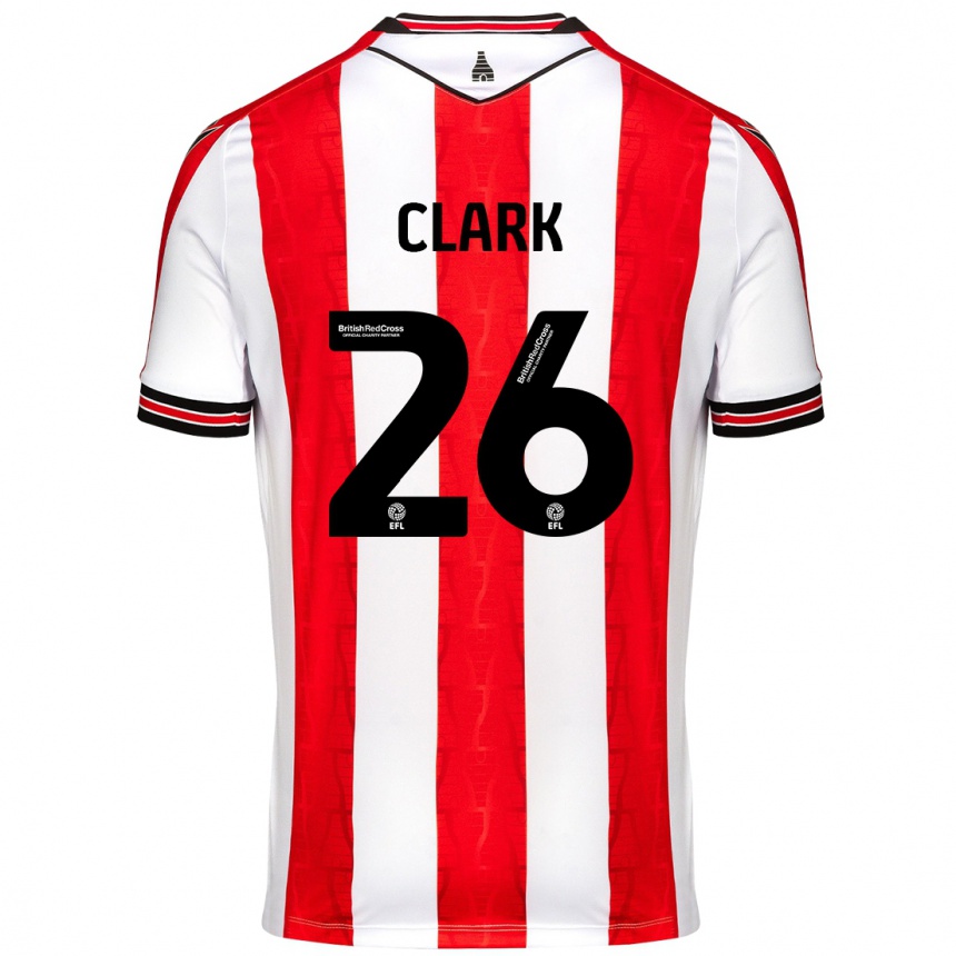 Enfant Football Maillot Ciaran Clark #26 Rouge Blanc Tenues Domicile 2024/25