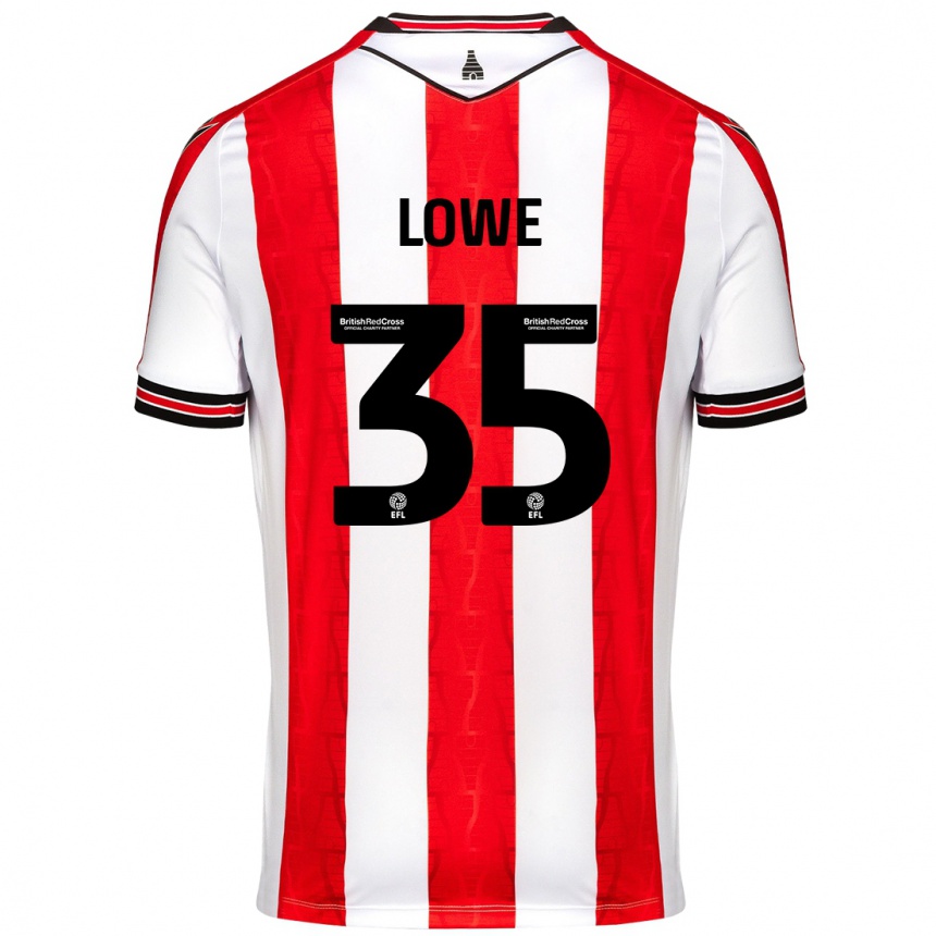 Enfant Football Maillot Nathan Lowe #35 Rouge Blanc Tenues Domicile 2024/25