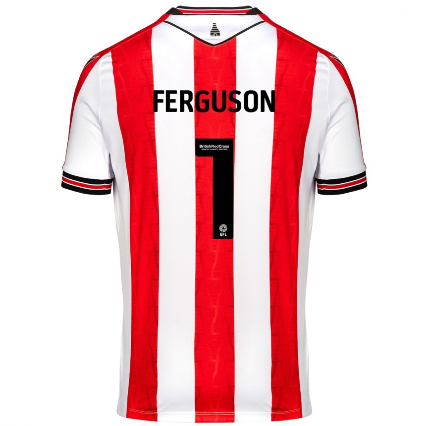 Enfant Football Maillot Georgie Ferguson #1 Rouge Blanc Tenues Domicile 2024/25