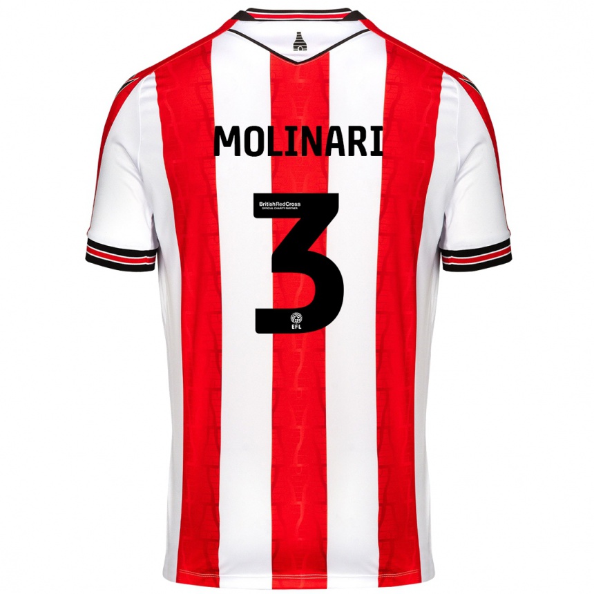 Enfant Football Maillot Lucia Molinari #3 Rouge Blanc Tenues Domicile 2024/25