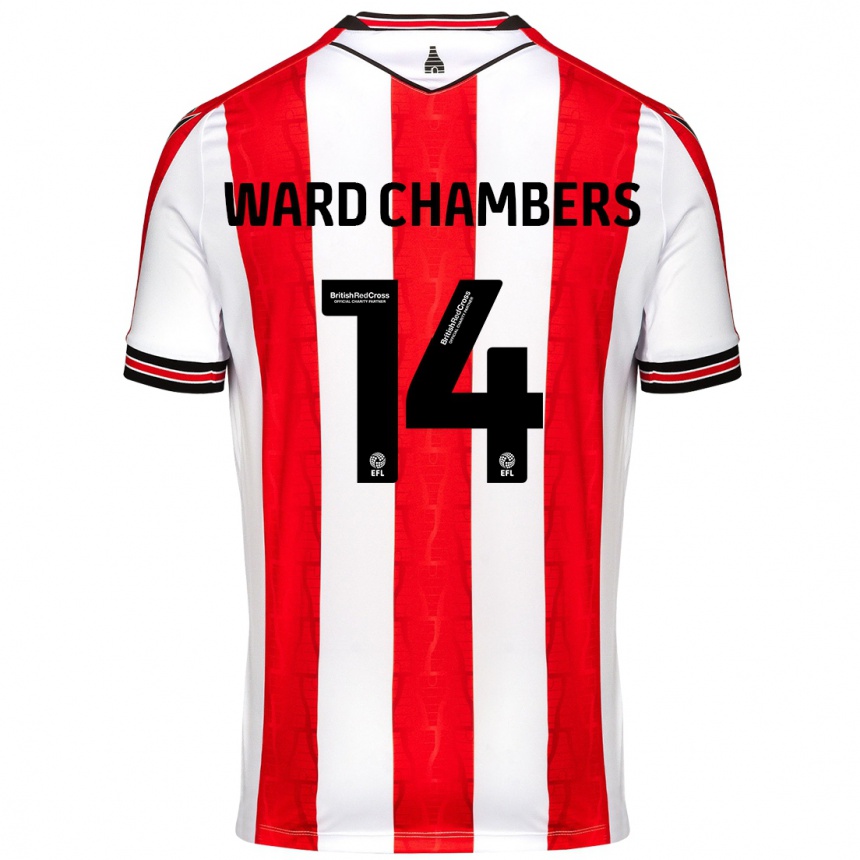 Enfant Football Maillot Courtnay Ward-Chambers #14 Rouge Blanc Tenues Domicile 2024/25