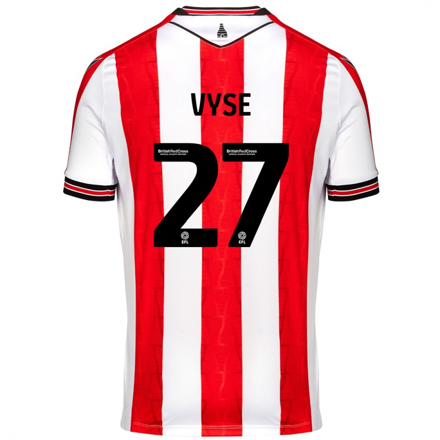 Enfant Football Maillot Ryah Vyse #27 Rouge Blanc Tenues Domicile 2024/25