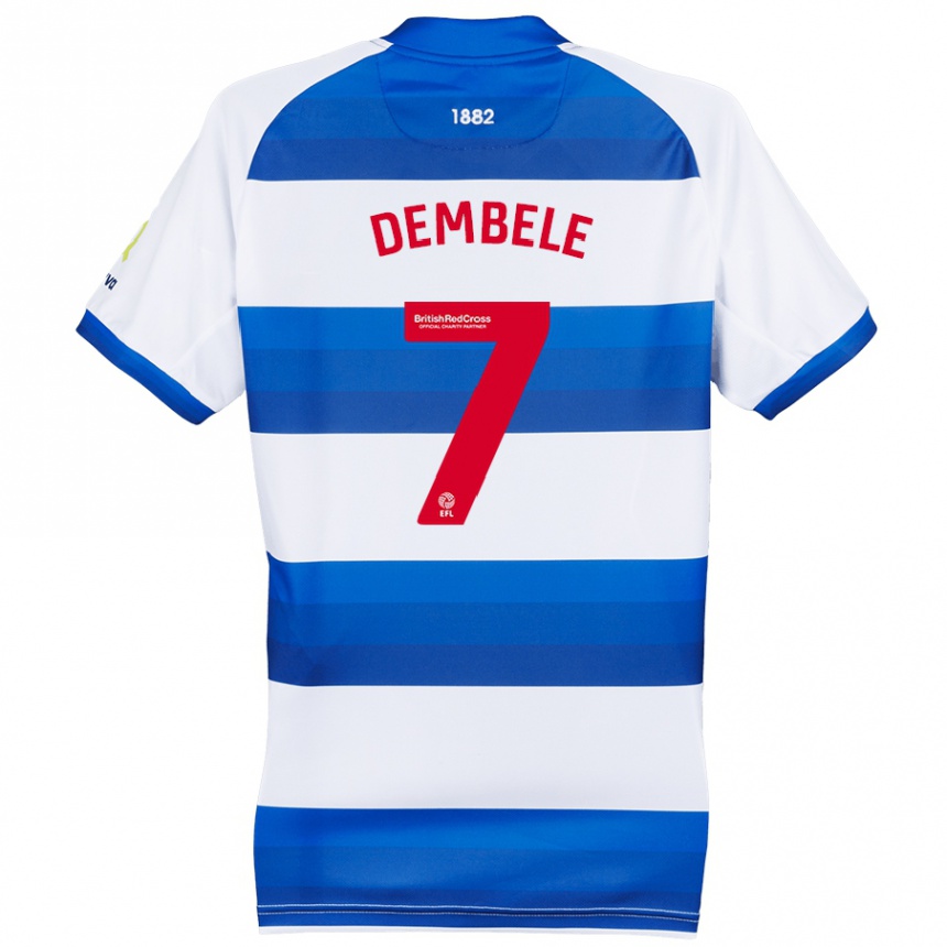 Enfant Football Maillot Karamoko Dembélé #7 Blanc Bleu Tenues Domicile 2024/25