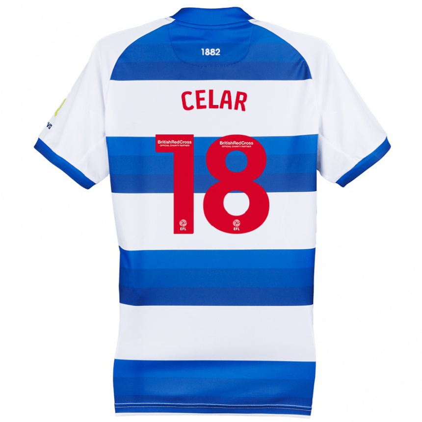 Enfant Football Maillot Zan Celar #18 Blanc Bleu Tenues Domicile 2024/25