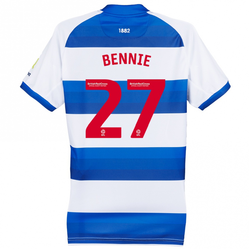 Enfant Football Maillot Daniel Bennie #27 Blanc Bleu Tenues Domicile 2024/25