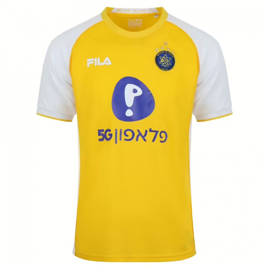 Enfant Football Maillot Idan Weinberg #0 Jaune Blanc Tenues Domicile 2024/25