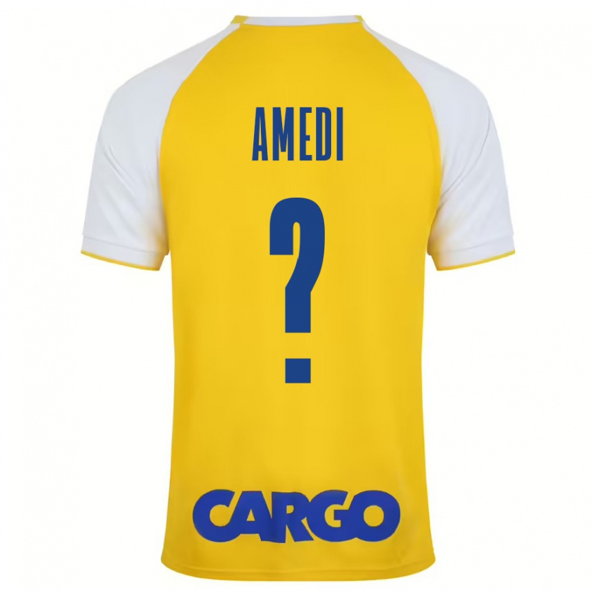 Enfant Football Maillot Roei Amedi #0 Jaune Blanc Tenues Domicile 2024/25