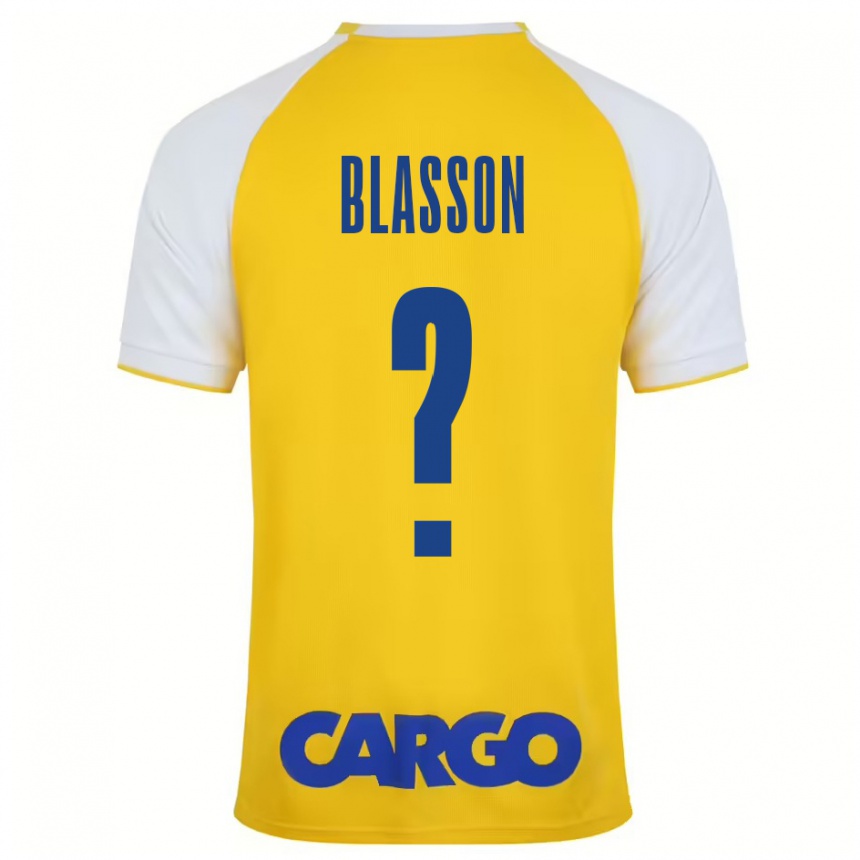 Enfant Football Maillot Ariel Blasson #0 Jaune Blanc Tenues Domicile 2024/25