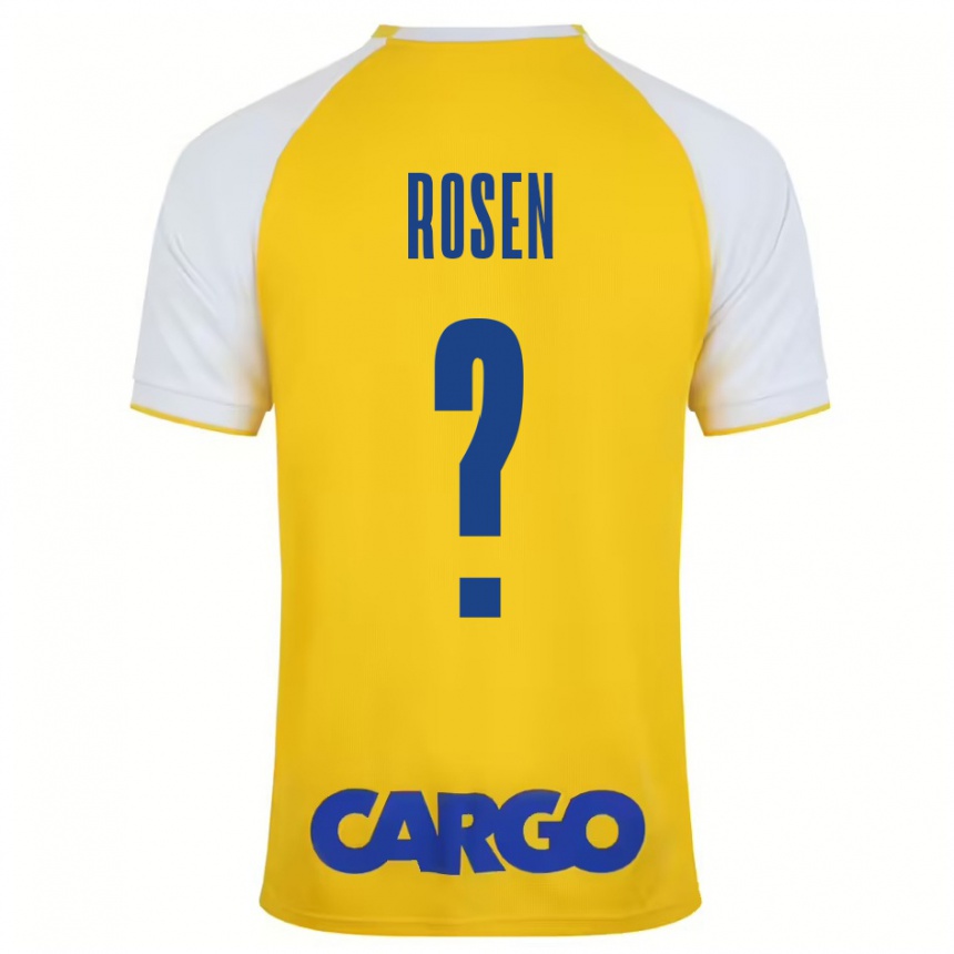 Enfant Football Maillot Shahar Rosen #0 Jaune Blanc Tenues Domicile 2024/25