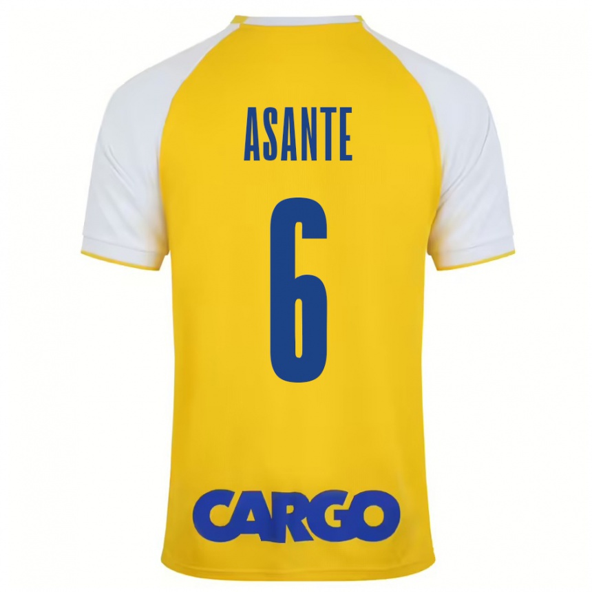 Enfant Football Maillot Tyrese Asante #6 Jaune Blanc Tenues Domicile 2024/25