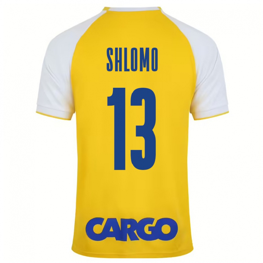 Enfant Football Maillot Raz Shlomo #13 Jaune Blanc Tenues Domicile 2024/25