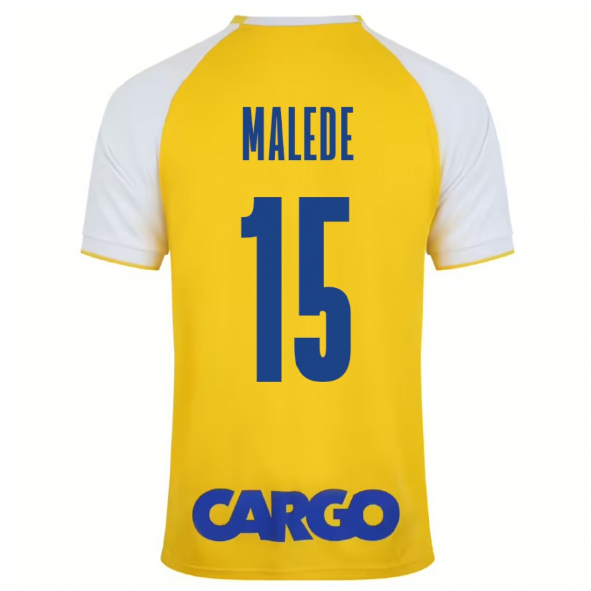 Enfant Football Maillot Yonas Malede #15 Jaune Blanc Tenues Domicile 2024/25