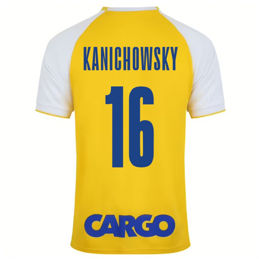 Enfant Football Maillot Gabi Kanichowsky #16 Jaune Blanc Tenues Domicile 2024/25