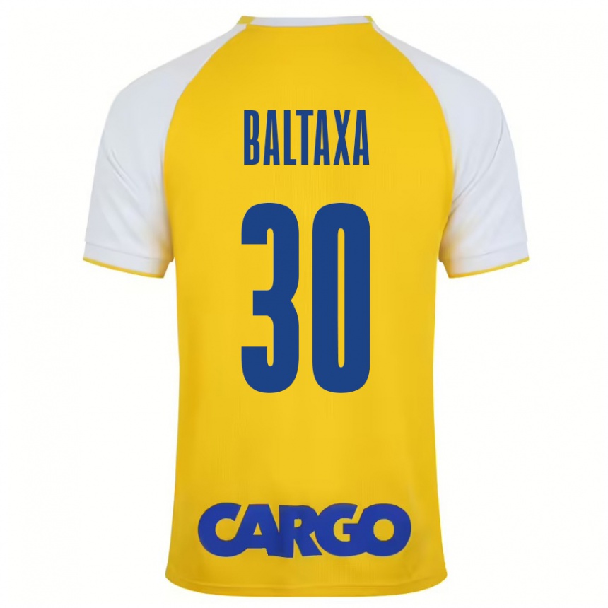 Enfant Football Maillot Matan Baltaxa #30 Jaune Blanc Tenues Domicile 2024/25